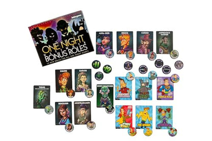 One Night Ultimate Bonus Roles Expansion by Bezier Games | Adds 16 New Roles, Artifact Tokens & Player Number Tokens for One Night Ultimate Werewolf, Vampire, Alien & Super Villains | Ages 14+ - style: Bonus Roles