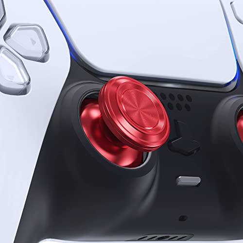 eXtremeRate Custom Red Metal Thumbsticks for PS5 Controller, Replacement Aluminum Analog Stick Joystick for PS4 Controller - color: Red