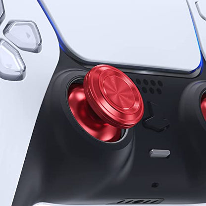 eXtremeRate Custom Red Metal Thumbsticks for PS5 Controller, Replacement Aluminum Analog Stick Joystick for PS4 Controller - color: Red