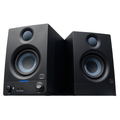 PreSonus Eris 3.5BT Studio Monitors, Pair — 3.5" Inch Powered Bookshelf Speakers, Stereo, Desktop Computer, Near Field Music Production, Audio Mixing Recording, Black | 3.5 Woven Woofer, 1 Silk-Dome Tweeter, 25W and Side, Trs, Rca and 3.5mm Inputs, High a