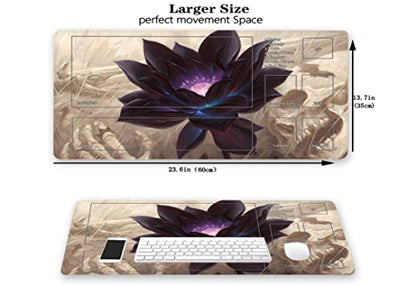 MTG Playmat, Game Play Mat for MTG TCG 24 x 14 inches Trading Card Inked Game Playmats with Storage Bag Smooth Rubber Surface Battle - color: Black Lotus With Zones1