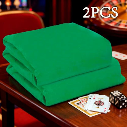 2Pcs Poker Table Mat & 36x72 Inch Premium Green Felt Table Cover & Poker Table Topper for Texas Holdem and Card Games & Game Mat for Table Tops & Card Table Mat & Poker Table Cover