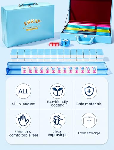 Premium 166 American Mahjong Tile Set with All Accessories for Mahjong Enthusiasts