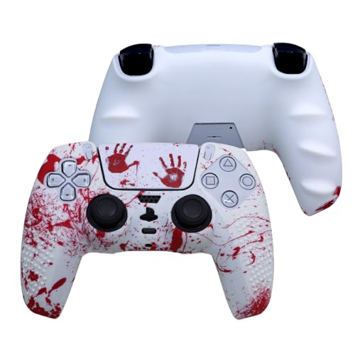 IVYUEEN Anti-Slip Printing Protective Skin for PlayStation 5 PS5 Controller Graffiti Blood Silicone Case for DualSense Wireless Controller with Touch Pad Sticker Accessories