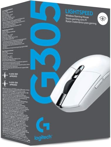 Logitech G305 Lightspeed Wireless Gaming Mouse - White | 12,000 DPI, Lightweight, 6 Programmable Buttons, 250h Battery, On-Board Memory, Compatible with PC and Mac - color: White, style: Classic