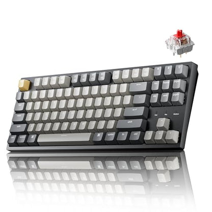 Keychron C1 Pro Wired Custom Mechanical Keyboard, TKL Layout QMK/VIA Programmable OEM Profile Double-Shot PBT Keycaps White LED Backlight with K Pro Red Switch for Mac Windows Linux - color: K Pro Red Switch
