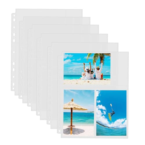 Sooez 30 Pack 4x6 Photo Sleeves for 3 Ring Binder, Hold 180 Pictures | Heavy Duty Plastic Binder Sleeves, Photo Album Refill Pages, Acid Free Archival Page Protector, Binder Inserts for Postcard - size: 4x6" 3-Pocket