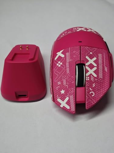 ATTACK SHARK V6 Wireless Gaming Mouse with RGB Charging Dock, 25K DPI PAW3311 Sensor, 1K Polling Tri-Mode PC Mice, 500mAh Battery, Cloud-Based AI Driver for Win/Mac, Red & Tape - color: Berry Red&Tape