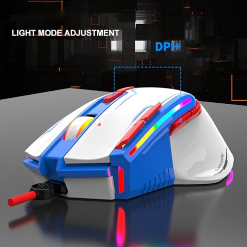 RGB USB Gaming Programming 6400DPI 9 Buttons Programmable Ergonomic for Mice PC Computer USB Gaming Programmable - color: Black
