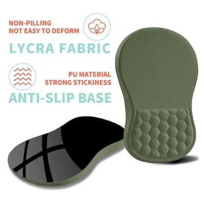 Ergonomic Mouse Pad Wrist Support with Memory Foam Massage Bulge, Carpal Tunnel Pain Relief Mousepad Wrist Rest for Mouse(12x8 inch,Olive Green) - color: Kg019-olive Green
