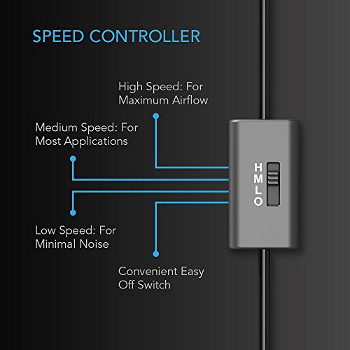 AC Infinity AIRPLATE S5, Quiet Cooling Fan System 8" with Speed Control, for Home Theater AV Cabinets (Pack of 2) - size: Dual 80 (Pack of 2)