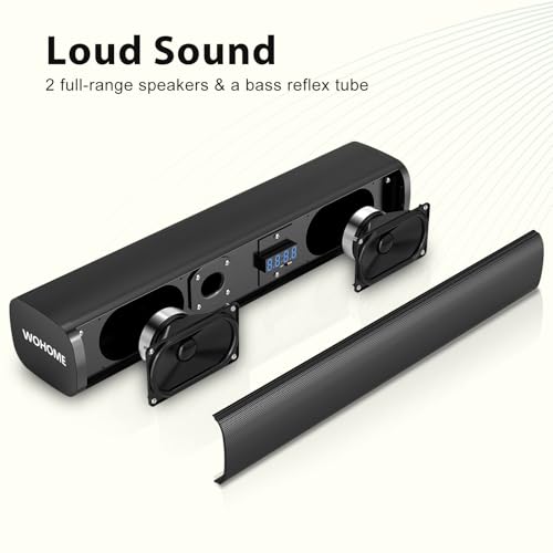 Sound Bar for Smart TV with Wired Subwoofers, 2.1 Channel Small TV Soundbar Speakers, Home Theater Surround Sound System, Bluetooth 5.3/ ARC/Optical/AUX Connectivity - color: Black