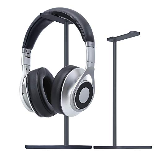Headphone Stand for Desk, Aluminum Headset Stand (Black) | Headphone Stand for Desk with Heavy Base & Anti-Slip Pad Compatible All Headphones - color: Black