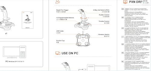 PC Joystick, USB Gaming Flight Simulator Game Controller with Vibration Function and Throttle Control, PXN 2113 Wired Gamepad Flight Sim Stick for PC/Computer(Windows Only, Not for Apple Devices/PS4/PS5/Xbox One/Switch)