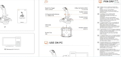 PC Joystick, USB Gaming Flight Simulator Game Controller with Vibration Function and Throttle Control, PXN 2113 Wired Gamepad Flight Sim Stick for PC/Computer(Windows Only, Not for Apple Devices/PS4/PS5/Xbox One/Switch)