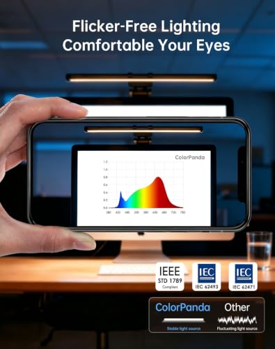 16.14" Monitor Light Bar,250LM USB LED Desk Lamp,Home Office Gaming | Eye-Care LED Screen Lamp,CRI 95,Touch Control USB Reading Desk Light for Flat & Curved Monitor - style: Touch Control