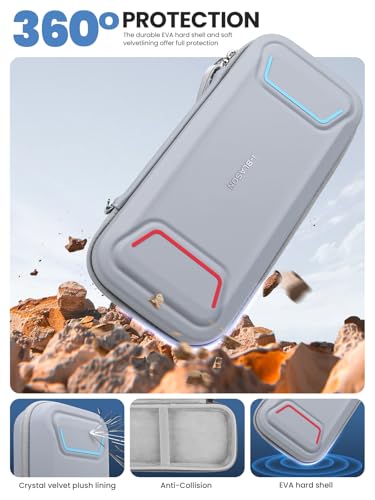 i-Blason Carrying Case for Nintendo Switch 2/Switch 1/OLED, Gray | Waterproof, Hard Shell, Large Capacity, 12 Game Card Slots - color: Gray