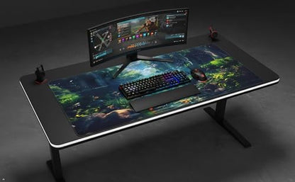 XXL Gaming Mouse Pad 35.4x15.7 inch, Stream Fish Landscape Theme Desk Mat,Large Ocean Sea Water Plants Scene Mousepad (Water Plant) - color: Water Plant