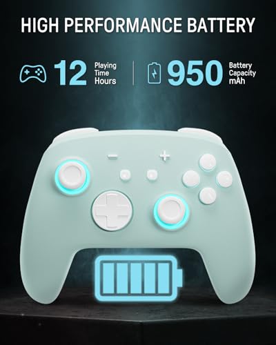 FUNLAB [Luminous Pattern] Switch Pro Controller Wireless Compatible with Switch/OLED/Lite, Firefly Bluetooth Remote Gamepad with 7 LED Colors/Paddle/Turbo/Motion Control - Cyan - color: Z-Teal
