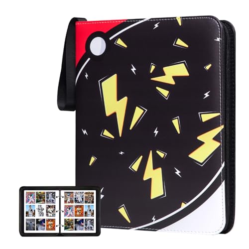 Collectible Trading Card Albums, 9 Pocket Trading Card Holder Fits 990 Cards With 55 Removable Sleeves Card Storage Organizer Case Compatible with Trading Card and Other Sports Cards - color: 990-BLACK