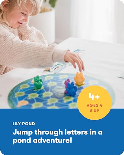 SimplyFun Lily Pond - Educational Game to Practice Early Reading and Spelling - an Engaging and Fun Toddler Game - 2 to 4 Players, Ages 4 & Up - style: Lily Pond