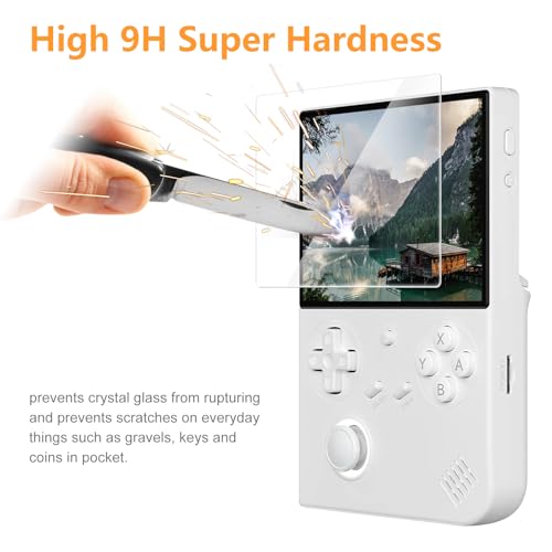 Hianjoo 3-Pack Screen Protector Compatible with ANBERNIC RG40XX V Handheld Game Console 4", [HD Clarity] [9 Hardness] [Anti-Scratch] Tempered Glass