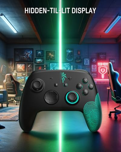 Switch 2 Pro Controller One-Key Wake Up for Switch2/OLED,Firefly Switch Wireless Controller with Hall Effect Joysticks, NFC Function, Black Bluetooth Remote Control with 7 LED/Paddle/Turbo/Motion - color: Black