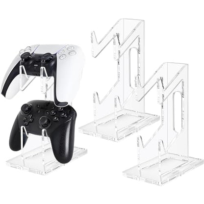 FYY Game Controller Holder 2 Pack - 2 Tiers Universal Dual Controller Stand Headphone Holder, Acrylic Clear Controller Display Stand Compatible with Nintendo Switch Xbox PS5 PS4 - color: 2 Pcs-2-Tier-Clear