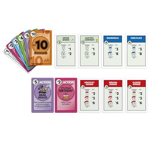 Monopoly Deal Card Game in Collectible Storage Tin | Ages 8+ | 2-5 Players | 15 Mins. | Fun Family Games for Kids, Teens, and Adults | Travel Games (Amazon Exclusive)