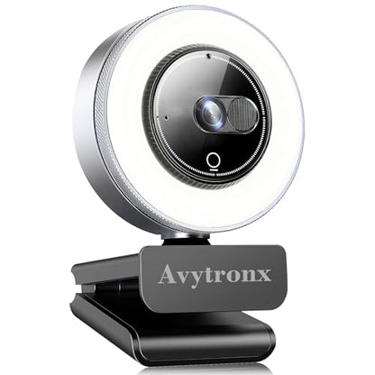 2K Webcam for PC with Microphone & Built-in Light, USB Computer Camera for PC/Laptop/Mac/Monitor, Streaming Webcam with Privacy Cover for Zoom/Skype/Teams/Video Calling/Conference/Online Classes