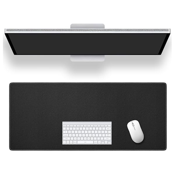 ALOANES Non-Slip Extended Mouse Pad Office&Home Desk Mat Stitched Edge | Black Large Cloth Fabric Mousepad for Keyboard, Computer Gaming XL 31.5"x 11.7"x 0.15" - color: Classic Black, size: 31.5" x 12"