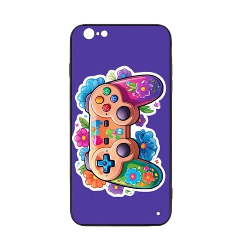 for iPhone 6/6S Case - All-New Game Controller Design, Glass Back + TPU Inner Shell, Bare-Hand Feel, Military-Grade Dual Protection, Cell Phone Cases for Men Women - color: game controller-8, size: iPhone 6/6S