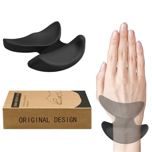 Ergonomic Wrist Rest for Mouse, Dual Palm-Wrist Support, Black | Curved Design for Wrist Pain Relief, Lightweight Portable, Glides Smoothly with Hand and Mouse