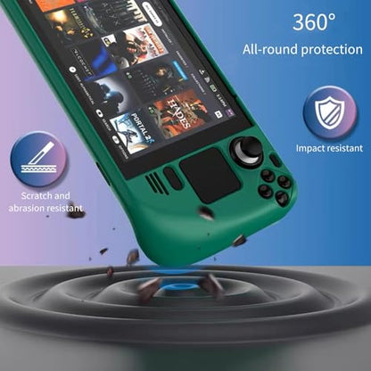 Steam Deck Protective Case with Kickstand Full Coverage Fingerprint Proof Cover for Hands-Free Gaming and Protection