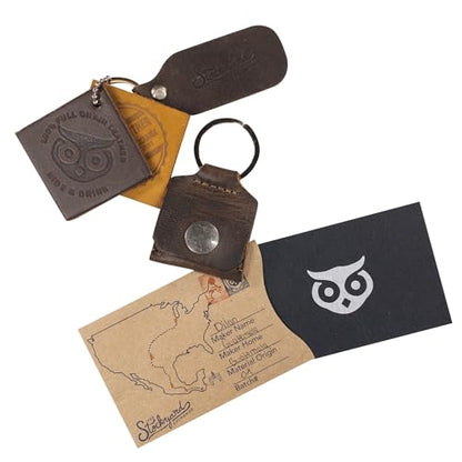 Hide & Drink Rustic Leather Switch Cartridge Game Keychain/SD Card/Guitar Pick Holder Handmade (Bourbon Brown) - color: Bourbon Brown