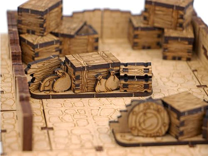 TowerRex Box & Chest DND Terrain, Furniture 28mm Scale Scenery, Accessories for Dungeons & Dragons, Pathfinder, Warhammer, Crate Obstacles Tabletop Wargaming Miniatures, RPG Fantasy Battle Mat