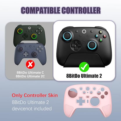 FIOPAZ Silicone Skin Cover for 8Bitdo Ultimate 2, Dust/Sweat-Resistant Protective Case for 8bitdo Ultimate 2 Bluetooth/Wireless Controller Accessories, Pink - color: Pink