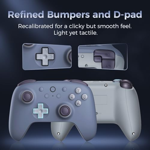 8BitDo Ultimate 2C Wireless Controller for Windows PC&Android, Blueberry | Gamepad with Hall Effect Joysticks and Hall Triggers, 1000Hz Polling Rate, Remappable L4/R4 Bumpers - color: Blueberry