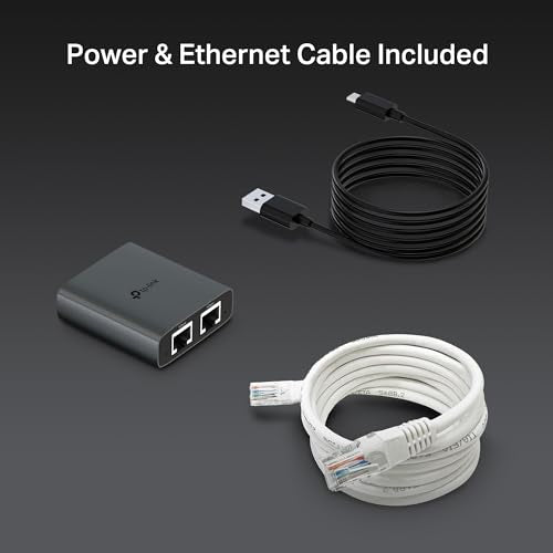 TP-Link Ethernet Splitter 1 to 2, 1000 Mbps High Speed Dual-Port Internet Splitter, Compatible w/ Cat8/7/6/5e/5, USB-C & Ethernet Cables Included, Aluminum Case, Plug and Play for Routers & More EH210 - style: Ethernet Splitter 1 to 2
