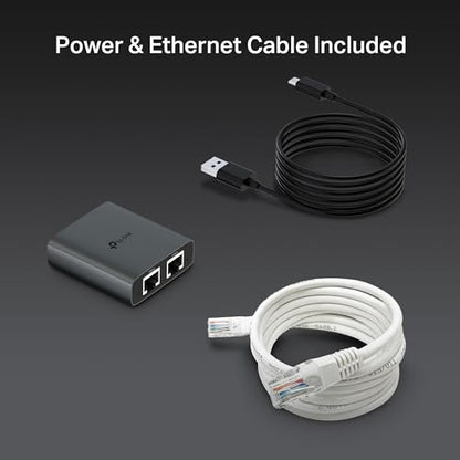 TP-Link Ethernet Splitter 1 to 2, 1000 Mbps High Speed Dual-Port Internet Splitter, Compatible w/ Cat8/7/6/5e/5, USB-C & Ethernet Cables Included, Aluminum Case, Plug and Play for Routers & More EH210 - style: Ethernet Splitter 1 to 2
