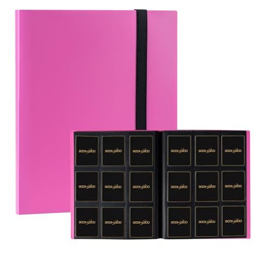Card Binder 9 Pocket Storage 360 Card Binder,Trading Card Binder（Rose Pink） | Senior and Sturdy Side-Loading Album,Intended For YuGiOh,MTG, TCG,Game Cards & Baseball Card Binde - color: Rose Pink