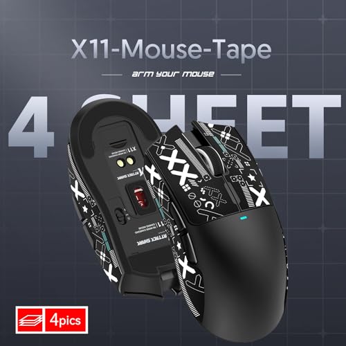 MAGIC-REFINER Attack Shark Gaming Mouse Anti-Slip Grip Tape, Compatible with Superlight Wireless pc Mouse,Sweat Resistant,Fine Feel,Cut to Fit,Cool Mouse Skins for Video Games/Office/Study(Black) - color: Griptape （black）