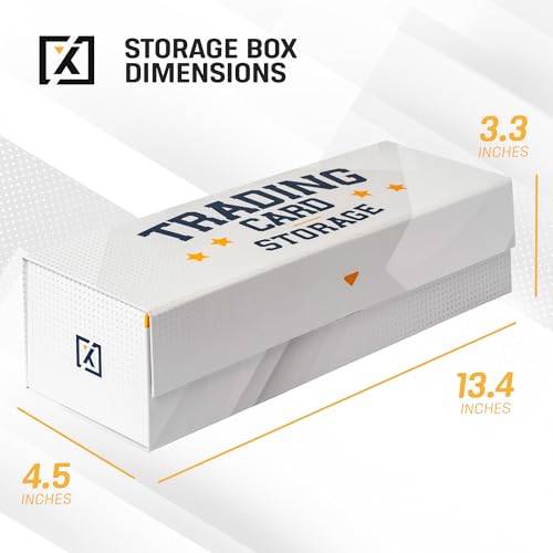 HOMEXPRO Easy Fold Trading Card Storage Box [3 PACK] Magnetic Lid | Toploader Storage Box Fits 800 Cards, 200 Toploaders, or 50 One Touch | Baseball Card Storage Box - Labels included - style: White - 3 Pack