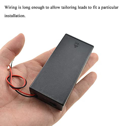 HAHIYO 18650 Battery Holder Bundle with Wire Sturdy Cover Flexible Springs Contact Build-in Switch Batteries Black Case Easy Install 5 Pieces for Wall Clocks Ham Radio Kids Toys - style: 18650-2-5P
