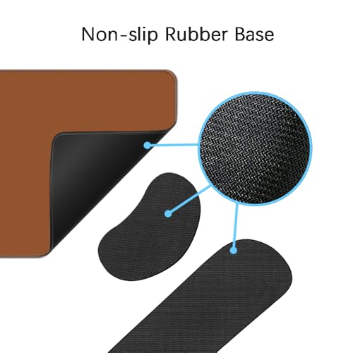 Desk Mat, Large Gaming Mouse Pad with Wrist Rest, 4 in1 XXL Mouse pad+Keyboard Wrist Rest+Mouse Pad Wrist Support+Cup Coaster Set, Ergonomic Desk Pad for Home Office, Coffee Brown - color: Coffee Brown