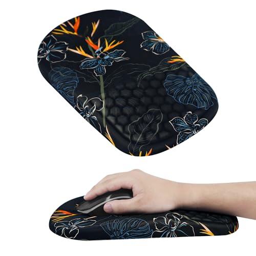 Ergonomic Mouse Pad with Wrist Support, Comfortable Memory Foam Mousepad with Massage Design and Non-Slip PU Base, Wrist Rest Mouse Pad for Office and Home, 12x8 Inch - color: Black-2