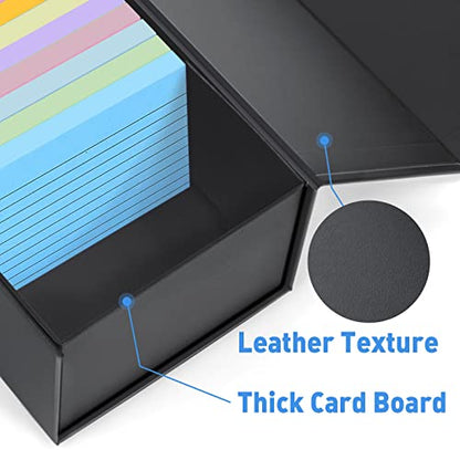 Harhana 3x5 Index Card Holder Card File Box Organizer, Hold 1200 3x5-Inch Flash Cards 1 Pack Black - color: Black