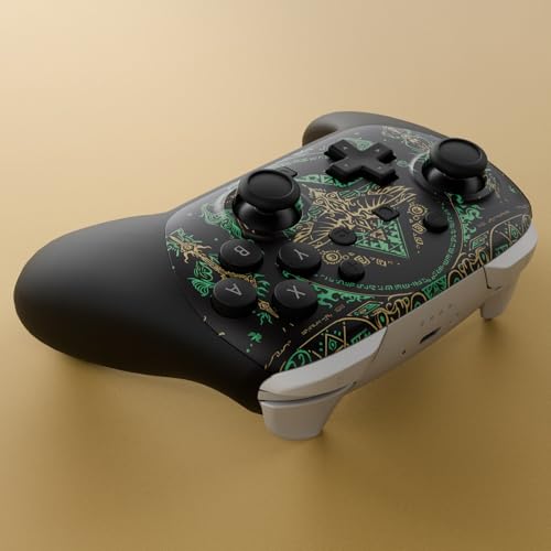 eXtremeRate DIY Replacement Faceplate Shell for Nintendo Switch 2 Pro Controller, Custom Front Housing Case, Thumbsticks and Screwdriver Tools for Switch 2 Pro Controller - Totem of Kingdom Black - color: Totem of Kingdom Black