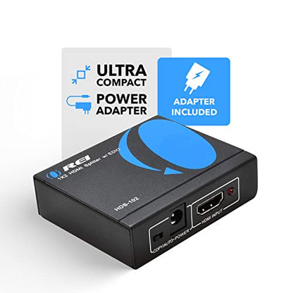 OREI HDMI Splitter 1 in 2 out - Ultra HD 4K @ 30Hz, HDCP, 3D & Full HD 1080P Support for Xbox, PS4, Blu-ray, HDTV - Adapter Included | OREI HDMI Splitter 1 in 2 out - UltraHD 4K@30Hz, HDCP, 3D & Full HD 1080P Support for Xbox, PS4, Blu-ray - Adapter Inclu