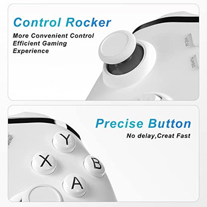 W&O Wireless Controller Compatible with Xbox ONE 2.4GHZ Gamepad Joystick Wireless Controller Compatible with Xbox Series X/S/One S/X/P3 Host/Windows 7/8/10 (White) - color: White
